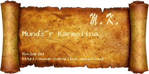 Munár Karmelina névjegykártya